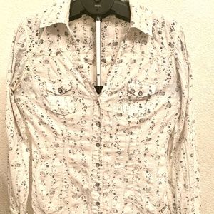 GUESS Inc. Authentic Eyelet Cotton Western Blouse